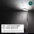 Luxula Büro-Stehleuchte Up/Down 100W 4000K neutralweiß, dimmbar, grau (LX700196)