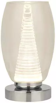 Searchlight Cyclone LED-Tischleuchte, chrom/klares Glas, 20,5cm