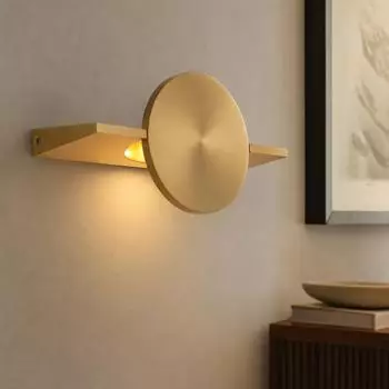 Globo Jasper LED-Wandleuchte, messing matt, Spot verstellbar, H 28cm