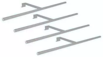 Kalb Schwebet&uuml;renschrank-Aufbauleuchte 4er Set 600mm neutralwei&szlig;, silbergrau (KA210054_S4)