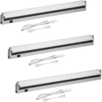 Oktaplex Rota LED-Unterbauleuchte 3er-Set, Aluminium, schwenkbar, 91cm, warmwei&szlig; 3000K (3x17017.3K)