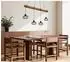 Globo Caldwell LED-Pendelleuchte, schwarz, 4-flammig, höhenverstellbar, H 150cm
