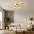 Globo LED-Deckenleuchte, Ringe verstellbar, sandfarben, 85,5cm