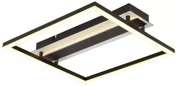 Globo ESTRADA LED-Deckenleuchte, rechteckig, schwarz matt, Metall, 36cm