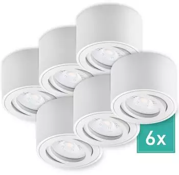 Oktaplex Lile LED-Aufbauspot wei&szlig;, schwenkbar, neutralwei&szlig; 4000K (6x17097.4K)