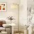 HomCom LED-Stehlampe stufenlos dimmbar, Stoffschirm, gold/cremeweiß (B31-544V90GD)
