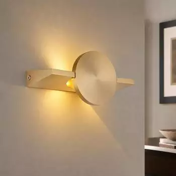 Globo JASPER LED-Wandleuchte, verstellbarer Spot, messingfarben, H 20cm