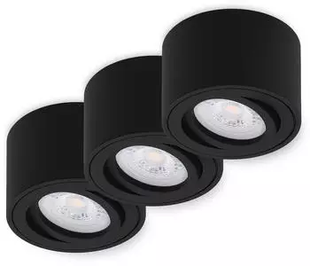 Oktaplex Lile LED-Aufbaustrahler Aluminium schwenkbar, schwarz, warmwei&szlig; 3000K