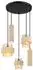 Globo Pendelleuchte höhenverstellbar, schwarz, Glas amber, 130cm