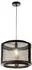 ETC Shop LED-Pendelleuchte Metall-Gitterschirm schwarz-gold, E27, DxH 40x150cm