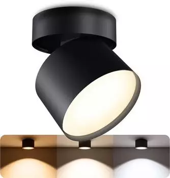 SSC-LUXon SAMU Decken-Aufbauspot schwenkbar, schwarz, GX53 LED 3W, 3CCT
