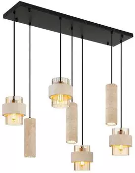Globo LED-Pendelleuchte h&ouml;henverstellbar, schwarz, H 130cm
