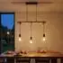 Globo GREGOR LED-Pendelleuchte, höhenverstellbar, Holz, braun, H 120cm