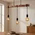 Globo GREGOR LED-Pendelleuchte, höhenverstellbar, Holz, braun, H 120cm