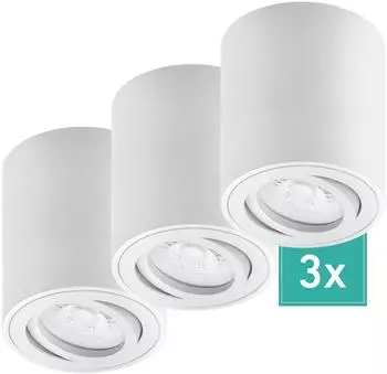 Oktaplex Lile M LED-Aufbaustrahler Aluminium, wei&szlig;, schwenkbar, 4,8W, 3000K