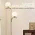 HomCom Stehlampe LED 3 Farbtemperaturen, dimmbar, Glaskugelschirme, gold