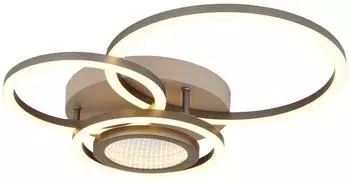 Globo Deckenleuchte sandfarben 3 Ringe Tunnel-Effekt LED, 49cm (67370-40S)