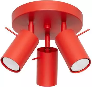 Sollux LED Deckenleuchte Tuba Ring 3x GU10 rot