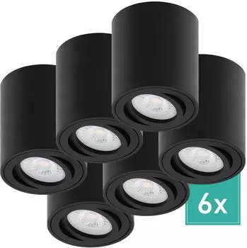 Oktaplex Lile M LED-Deckenspot Aluminium schwenkbar, schwarz, warmwei&szlig; 3000K