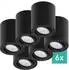 Oktaplex Lile M LED-Deckenspot Aluminium schwenkbar, schwarz, warmweiß 3000K