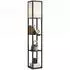 HomCom Stehlampe mit Regalen, E27, dimmbar, schwarz (800001860800)