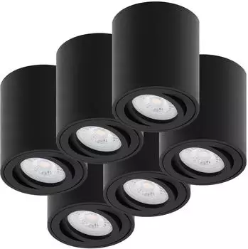 Oktaplex Lile M LED-Aufbaustrahler Aluminium schwenkbar schwarz warmwei&szlig; 3000K 1,9W