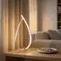 Globo LED-Tischleuchte Silber Metall mit Schnurschalter, H 37,5cm