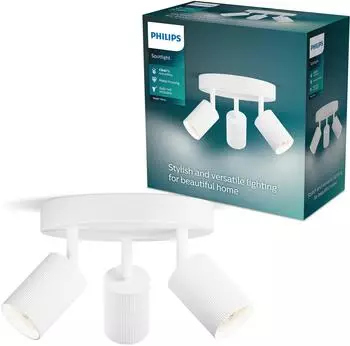 Philips LED Spot Wyatt 3x5W plate wei&szlig;