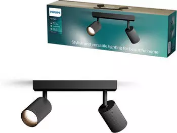 Philips LED Spot Wyatt 2x5W schwarz