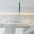 ETC Shop Pendelleuchte Zylinder schwarz-gold, LED 4W, Ø8x110cm