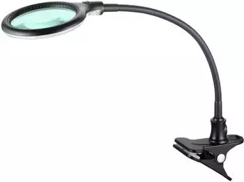 Lumeno 6803SW LED-Lupenleuchte Klemmleuchte 6W 3 Dioptrien, schwarz (6803SW)