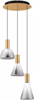 Nova Luce Voi LED-Pendelleuchte dimmbar 24W warmwei&szlig; 3000K schwarz/messinggold (9236306)