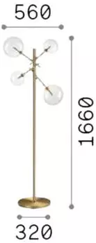 IDEAL LUX Equinoxe Stehleuchte 4xG4 Messing/Amber (348285)