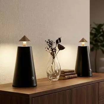 Globo LED-Tischleuchte 2er-Set schwarz/cappuccino Touchdimmer, 19cm (CCT)
