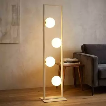 Globo LED-Stehleuchte 4-flammig, sandfarben, Opalglas, H 40cm