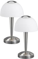 Led Tischleuchte Ventura Silber 3-fach Dimmbar, H&ouml;he 29cm