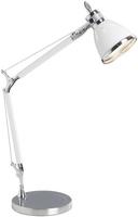 Brilliant Schreibtischlampe Octavia, E27-Fassung, mit Standfu&szlig;, wei&szlig;