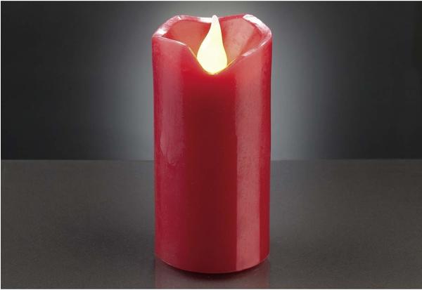 Hellum LED - Wachskerze (9,5 cm) rot