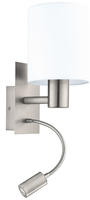 EGLO Wandleuchte "PASTERI Wandlampe - Stahl - E27;LED - 1X40W;1X3,8W - IP20" E27 1