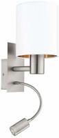 EGLO Wandleuchte "PASTERI Wandlampe - Stahl - E27;LED - 1X40W;1X3,8W - IP20" E27 1