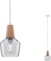 Paulmann Pendelleuchte "Neordic Ylvie max. 1x20W Klar/Holz 230V Glas/Holz" E27 1 Stk.