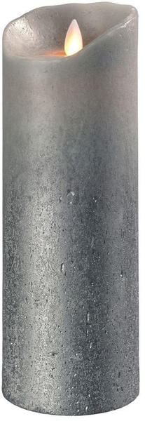 Sompex Flame LED-Echtwachskerze 23 cm grau metallic