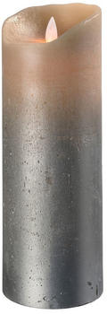 Sompex Flame LED-Echtwachskerze 23 cm silber metallic