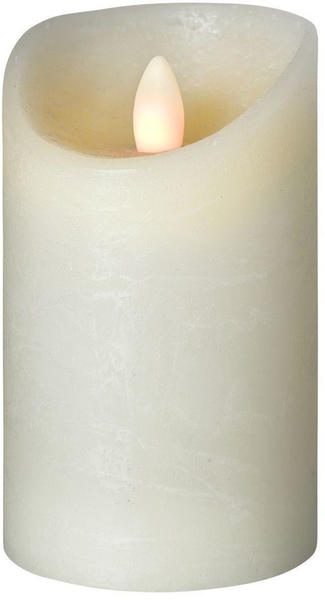 Sompex Shine LED-Echtwachskerze 7,5 x 12,5 cm elfenbein gefrostet