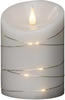 Konstsmide LED-Kerze Echtwachs weiß, 14 x 10 cm (HxØ), 3D Flamme, LED-Draht