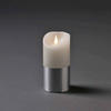 LED-Echtwachskerzen weiß/ silber H 15,5, Zauberhafter Kerzenschein ohne Ru?