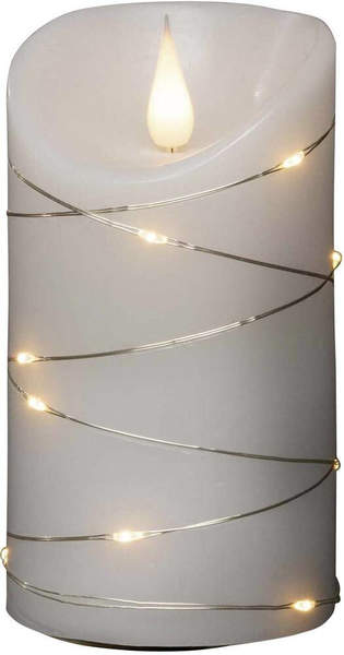 Konstsmide LED-Echtwachskerze 7,5 x 13,5 cm weiß (1834-190)