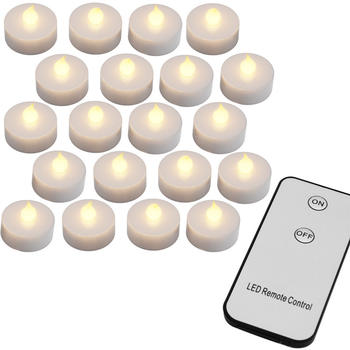 Deuba LED-Teelichter 20er-Set warmwei&szlig; flackernd (993216)