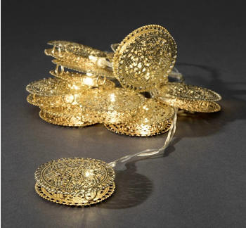 Konstsmide LED Dekolichterkette 10 Metalltaler gold (3147-803)