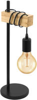 Eglo 32918, EGLO Tischleuchte TOWNSHEND 32918 | Vintage Lampe E27 | Holz & Metall 